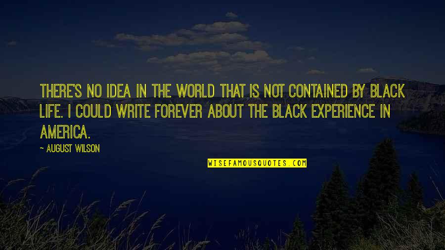 Life Is About Experience Quotes By August Wilson: There's no idea in the world that is