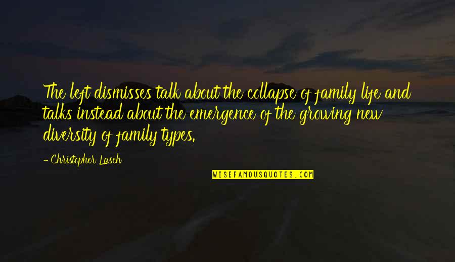 Life Is About Growing Quotes By Christopher Lasch: The left dismisses talk about the collapse of