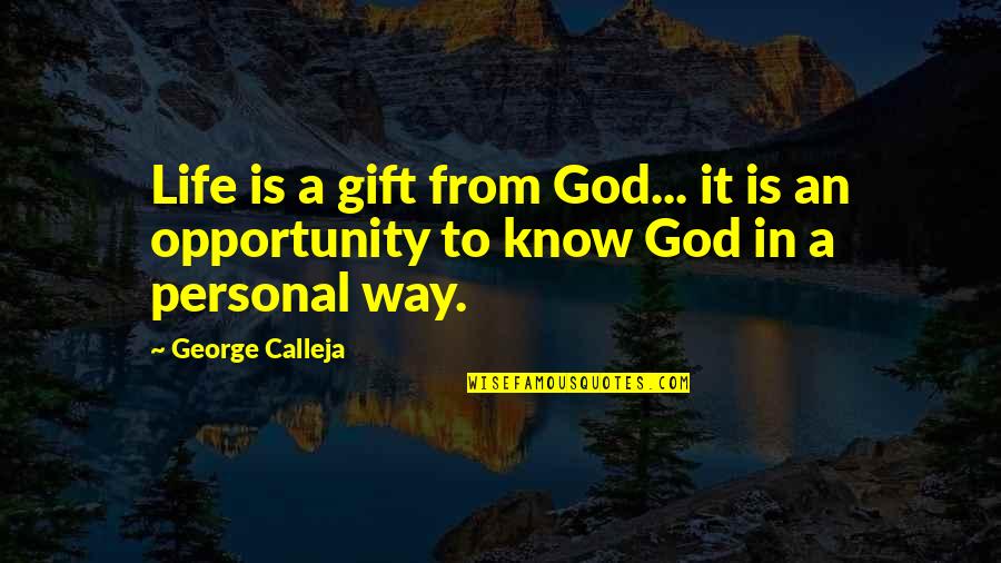 Life Is An Opportunity Quotes By George Calleja: Life is a gift from God... it is