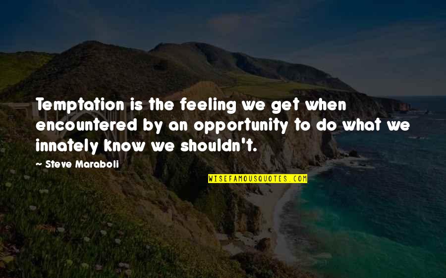 Life Is An Opportunity Quotes By Steve Maraboli: Temptation is the feeling we get when encountered