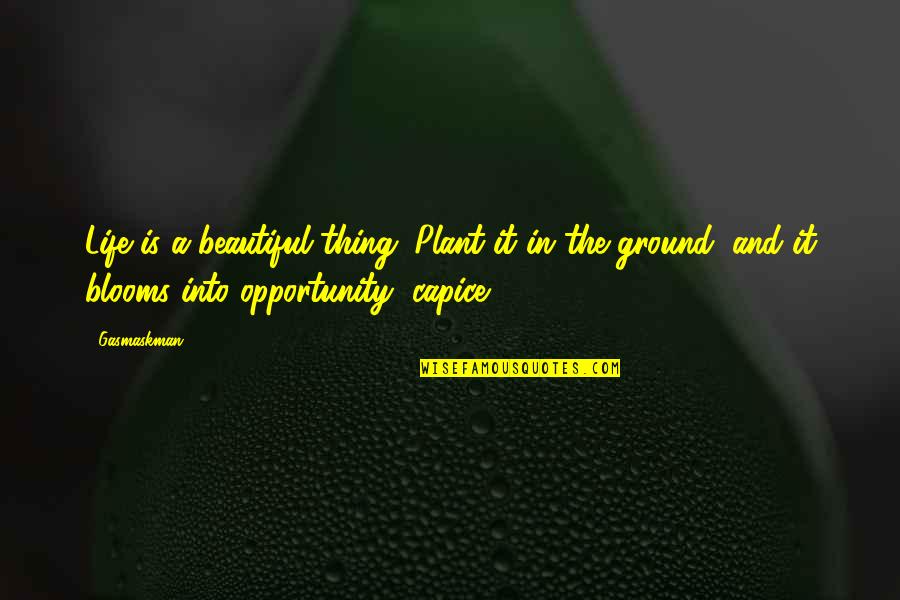 Life Is Beautiful Thing Quotes By Gasmaskman: Life is a beautiful thing. Plant it in