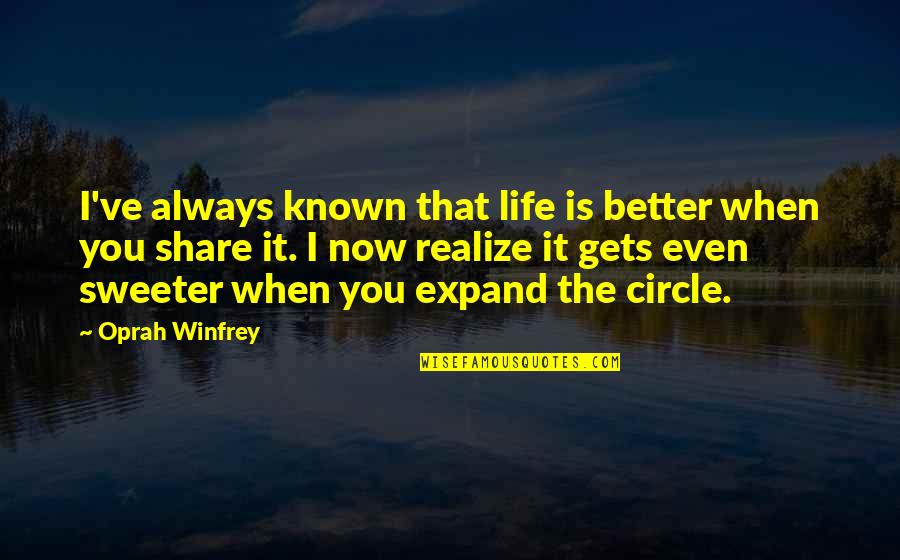 Life Is Better Now Quotes By Oprah Winfrey: I've always known that life is better when