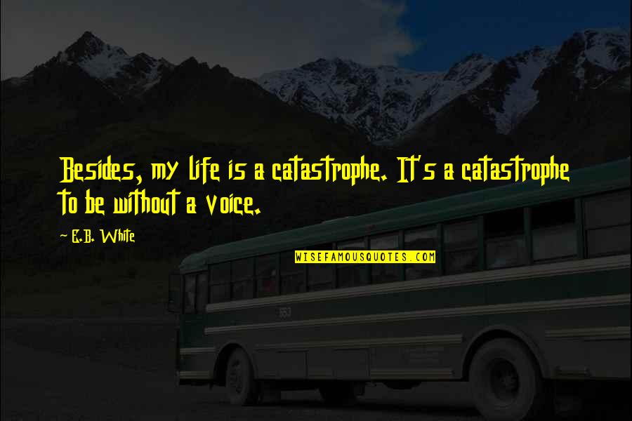 Life Is Catastrophe Quotes By E.B. White: Besides, my life is a catastrophe. It's a