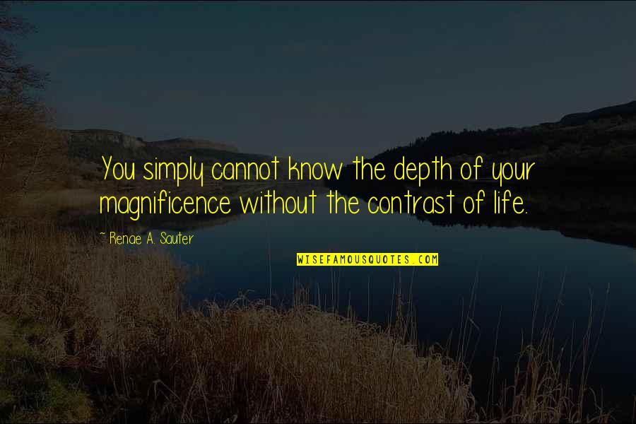 Life Is Contrast Quotes By Renae A. Sauter: You simply cannot know the depth of your