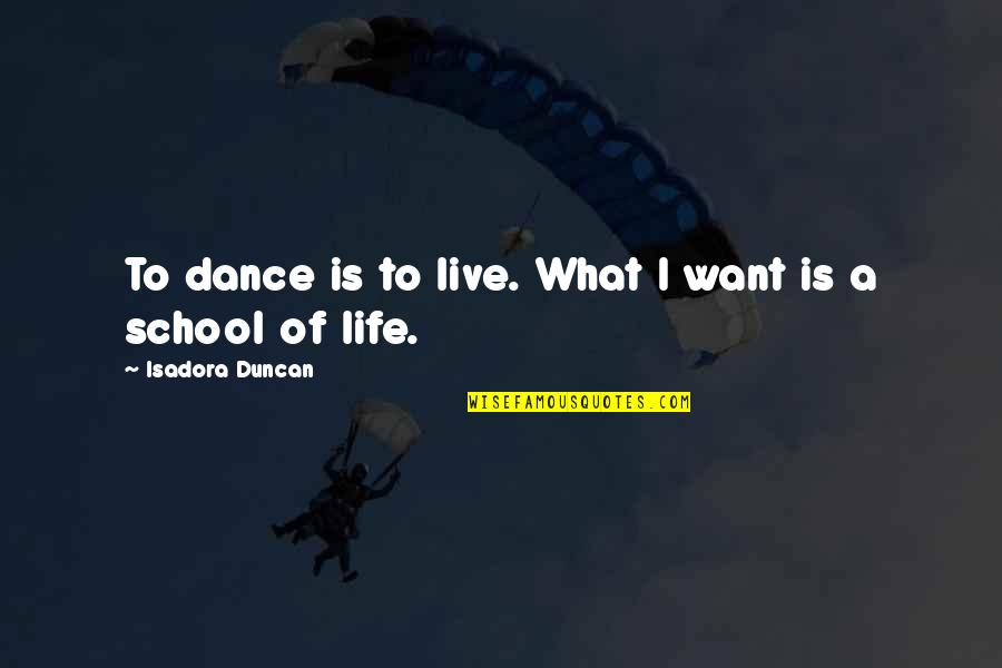 Life Is Dance Quotes By Isadora Duncan: To dance is to live. What I want