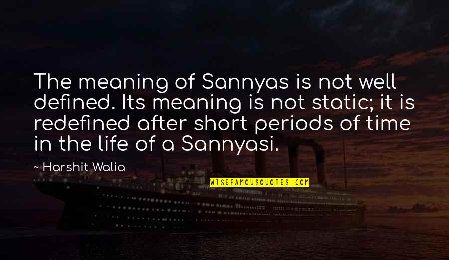 Life Is Defined By Quotes By Harshit Walia: The meaning of Sannyas is not well defined.