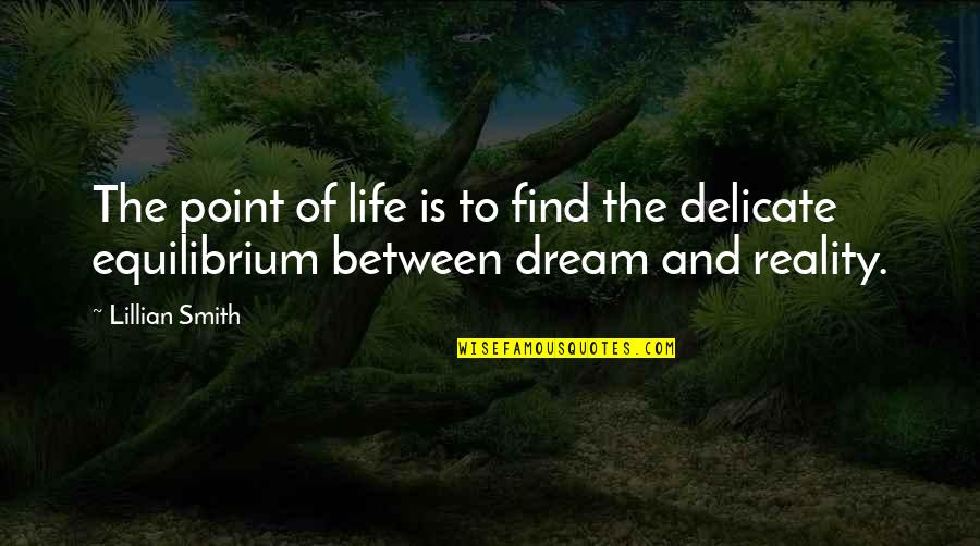 Life Is Delicate Quotes By Lillian Smith: The point of life is to find the