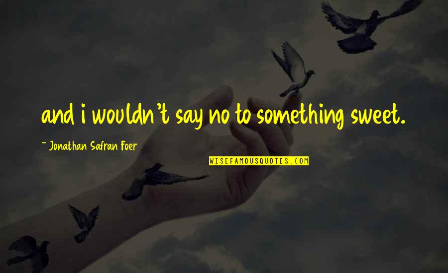 Life Is Difficult To Understand Quotes By Jonathan Safran Foer: and i wouldn't say no to something sweet.