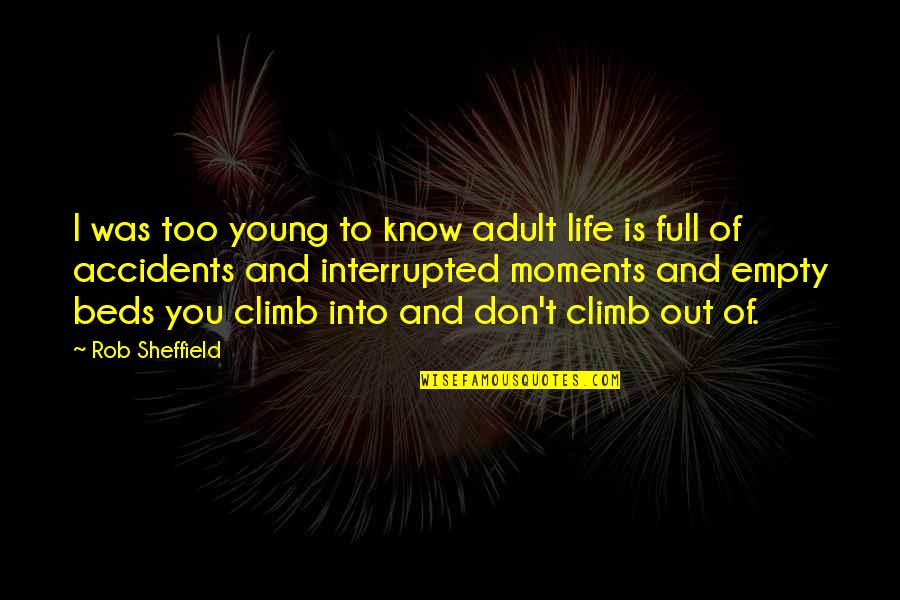 Life Is Empty Quotes By Rob Sheffield: I was too young to know adult life