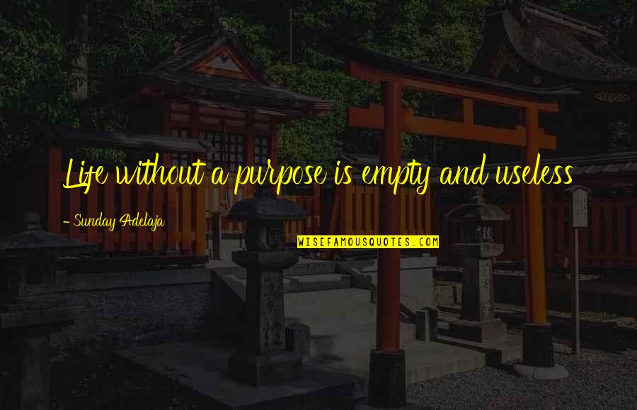 Life Is Empty Quotes By Sunday Adelaja: Life without a purpose is empty and useless