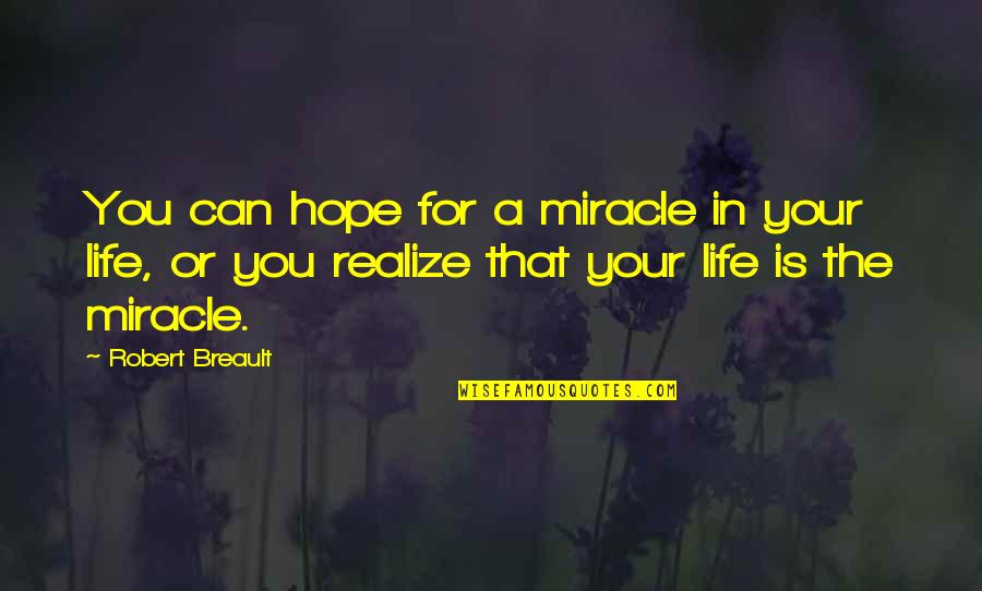 Life Is For Quotes By Robert Breault: You can hope for a miracle in your