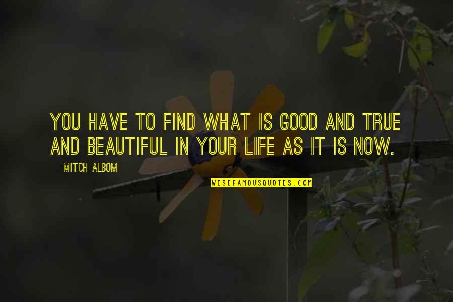 Life Is Good Now Quotes By Mitch Albom: You have to find what is good and