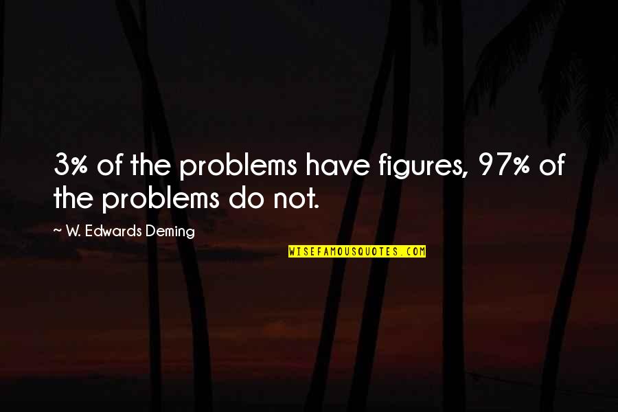 Life Is Like A Fish Bowl Quotes By W. Edwards Deming: 3% of the problems have figures, 97% of