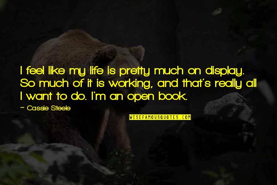 Life Is Like A Open Book Quotes By Cassie Steele: I feel like my life is pretty much