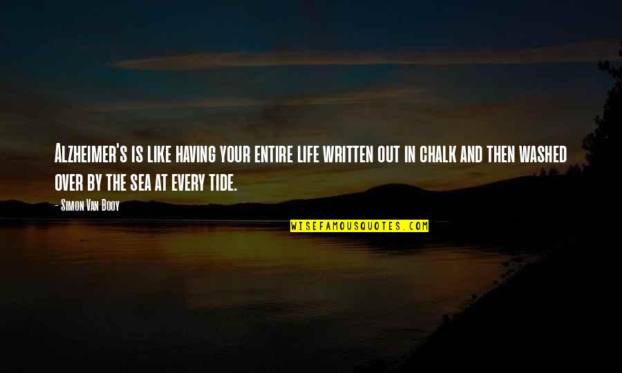 Life Is Like A Sea Quotes By Simon Van Booy: Alzheimer's is like having your entire life written