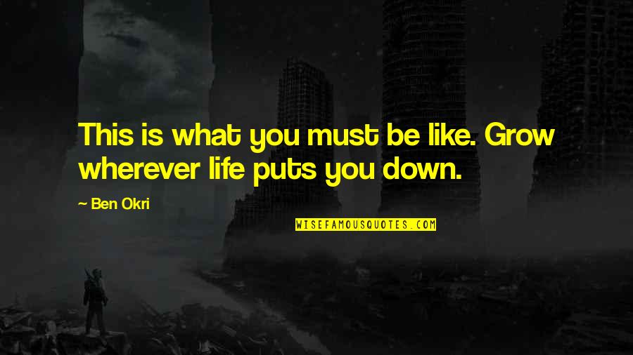Life Is Like What Quotes By Ben Okri: This is what you must be like. Grow