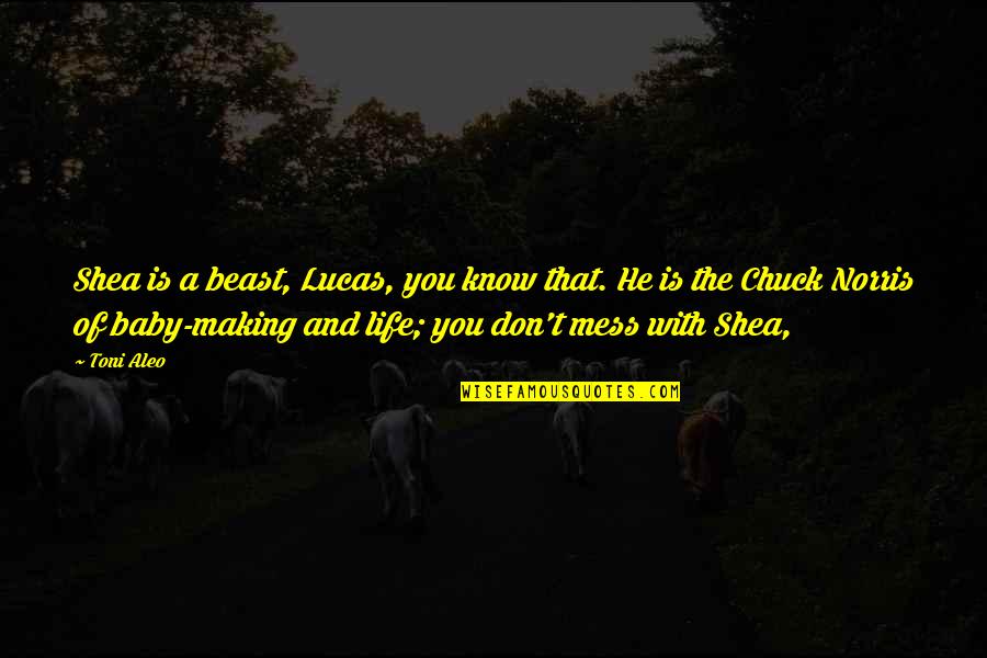 Life Is Mess Quotes By Toni Aleo: Shea is a beast, Lucas, you know that.
