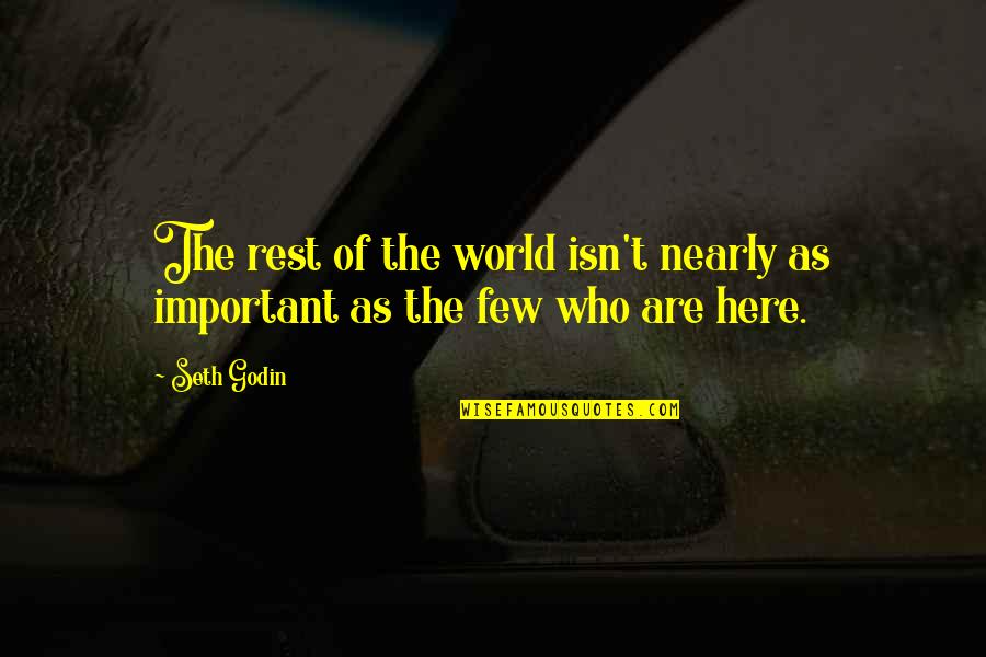 Life Is More Important Than Work Quotes By Seth Godin: The rest of the world isn't nearly as