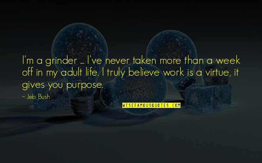 Life Is More Than Work Quotes By Jeb Bush: I'm a grinder ... I've never taken more