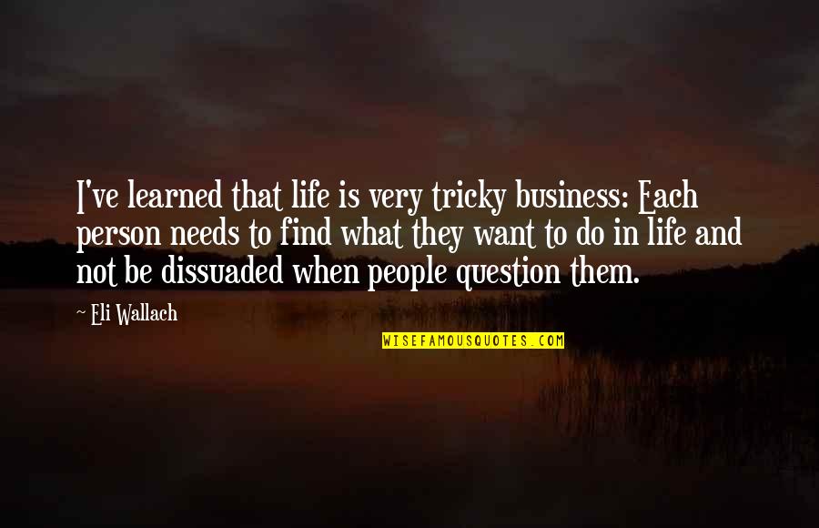 Life Is Not Business Quotes By Eli Wallach: I've learned that life is very tricky business: Life Is Not Business Quotes By Eli Wallach: I've learned that life is very tricky business: