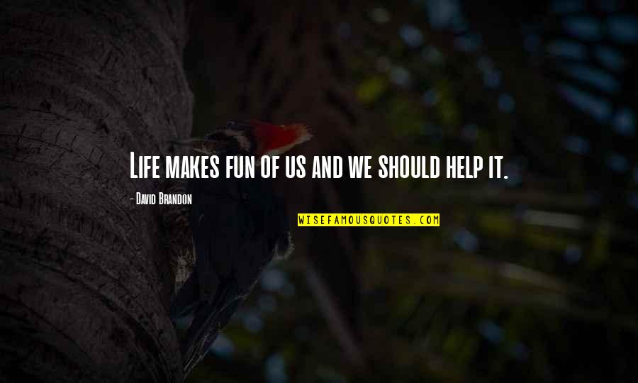 Life Is Not Fun Quotes By David Brandon: Life makes fun of us and we should