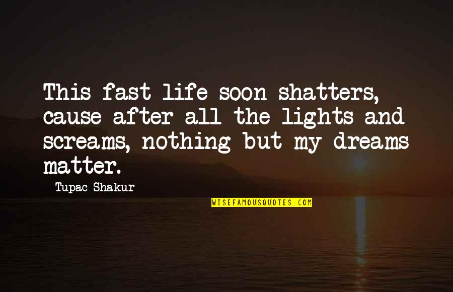 Life Is Nothing But A Dream Quotes By Tupac Shakur: This fast life soon shatters, cause after all