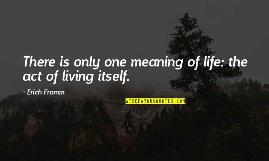 Life Is Only One Quotes By Erich Fromm: There is only one meaning of life: the