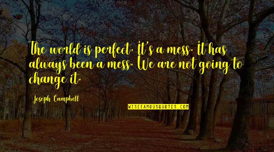 Life Is Perfect Quotes By Joseph Campbell: The world is perfect. It's a mess. It Life Is Perfect Quotes By Joseph Campbell: The world is perfect. It's a mess. It