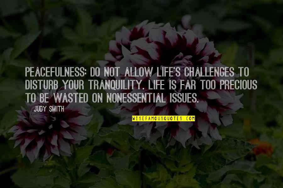 Life Is Precious Quotes By Judy Smith: PEACEFULNESS: Do not allow life's challenges to disturb