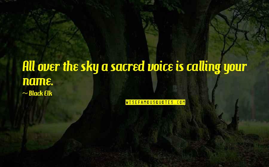 Life Is Sacred Quotes By Black Elk: All over the sky a sacred voice is