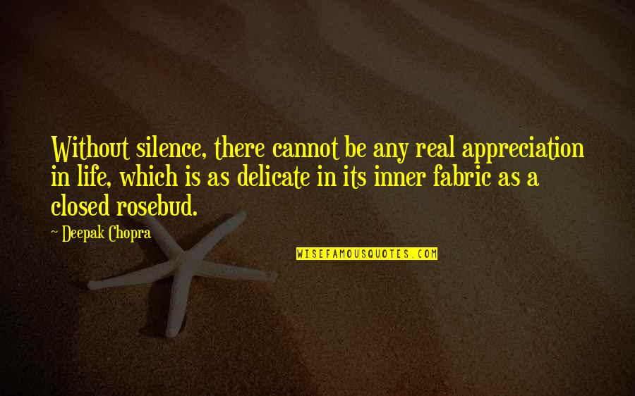 Life Is So Delicate Quotes By Deepak Chopra: Without silence, there cannot be any real appreciation