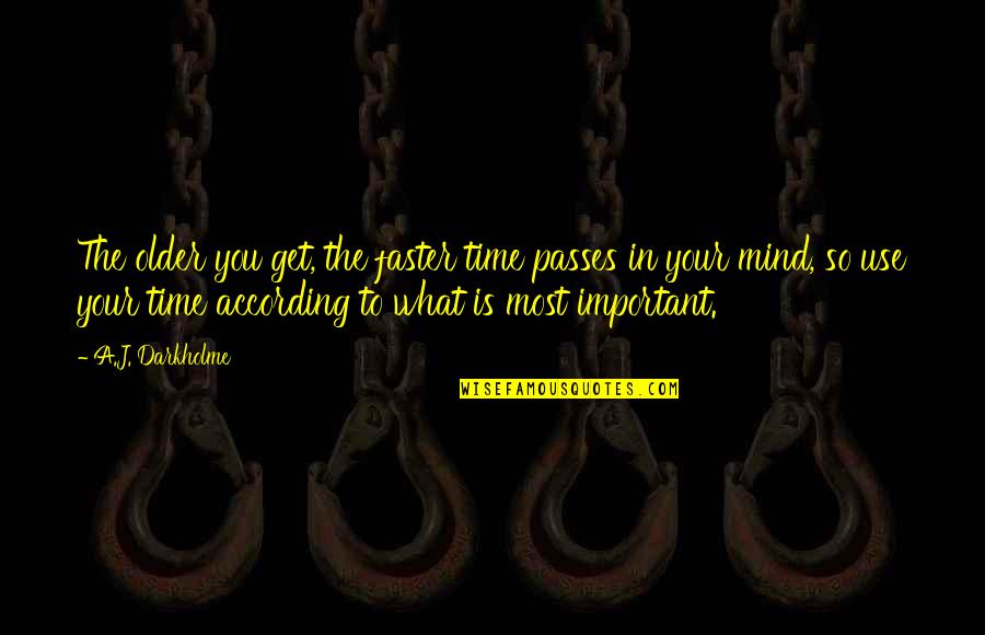 Life Is So Important Quotes By A.J. Darkholme: The older you get, the faster time passes