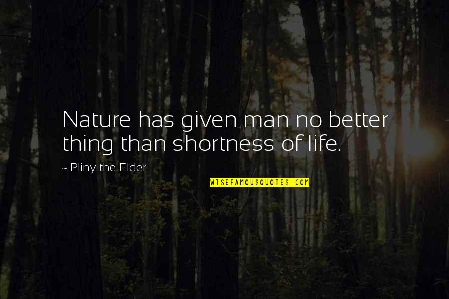 Life Is So Much Better Now Quotes By Pliny The Elder: Nature has given man no better thing than