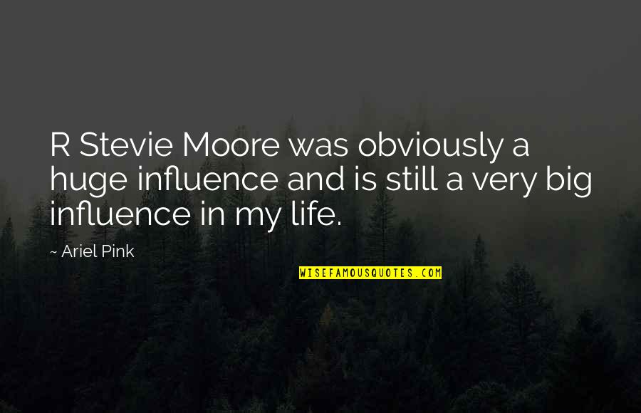 Life Is Still Quotes By Ariel Pink: R Stevie Moore was obviously a huge influence