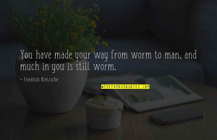 Life Is Still Quotes By Friedrich Nietzsche: You have made your way from worm to
