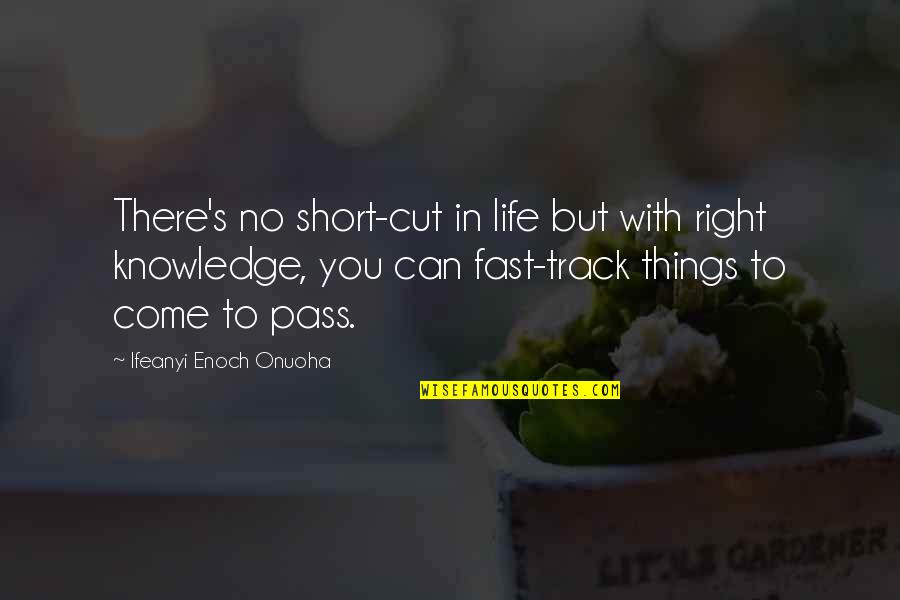 Life Is Too Fast Quotes By Ifeanyi Enoch Onuoha: There's no short-cut in life but with right