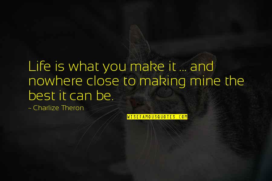 Life Is What You Make It Quotes By Charlize Theron: Life is what you make it ... and