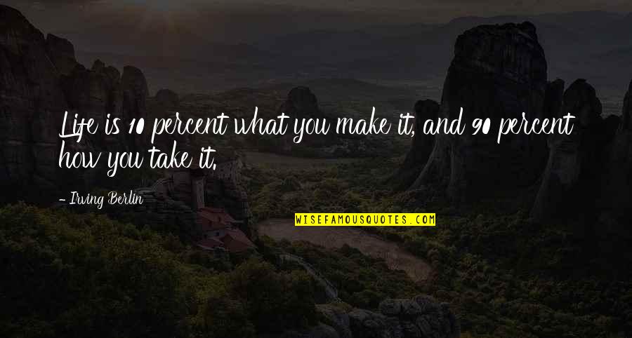 Life Is What You Make It Quotes By Irving Berlin: Life is 10 percent what you make it,