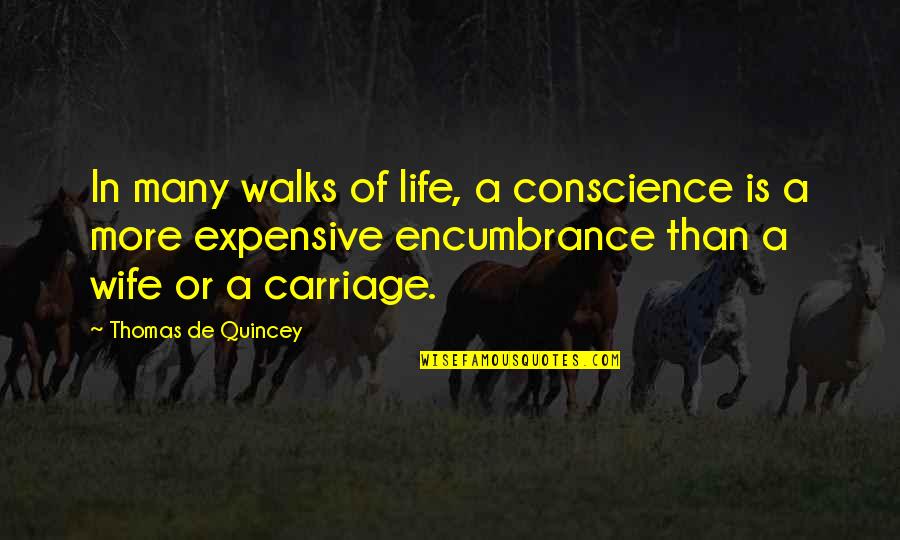 Life Is Wife Quotes By Thomas De Quincey: In many walks of life, a conscience is