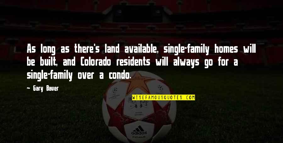 Life Isn't The Same Anymore Quotes By Gary Bauer: As long as there's land available, single-family homes