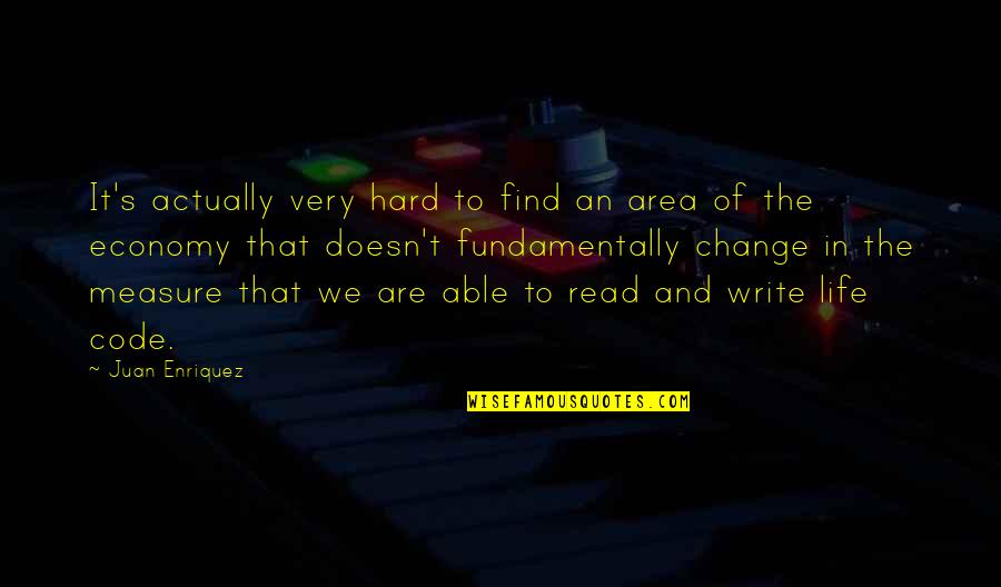 Life It's Hard Quotes By Juan Enriquez: It's actually very hard to find an area Life It's Hard Quotes By Juan Enriquez: It's actually very hard to find an area