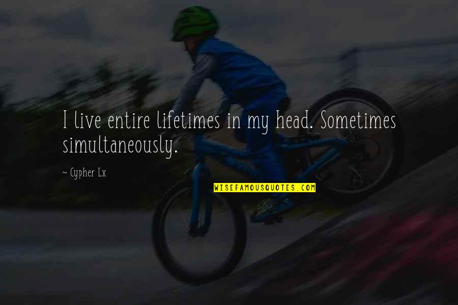 Life Journey Bible Quotes By Cypher Lx: I live entire lifetimes in my head. Sometimes