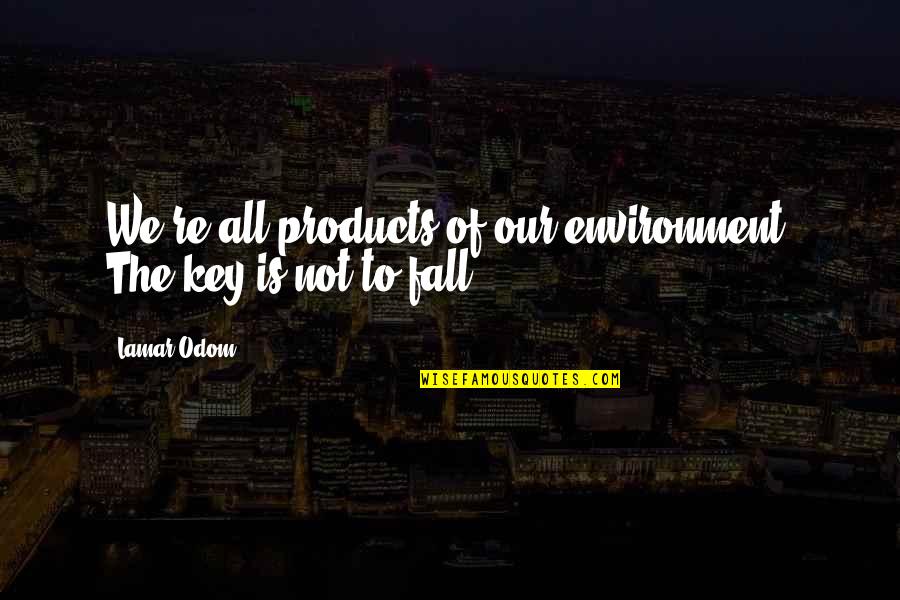 Life Knock You Down Quotes By Lamar Odom: We're all products of our environment. The key