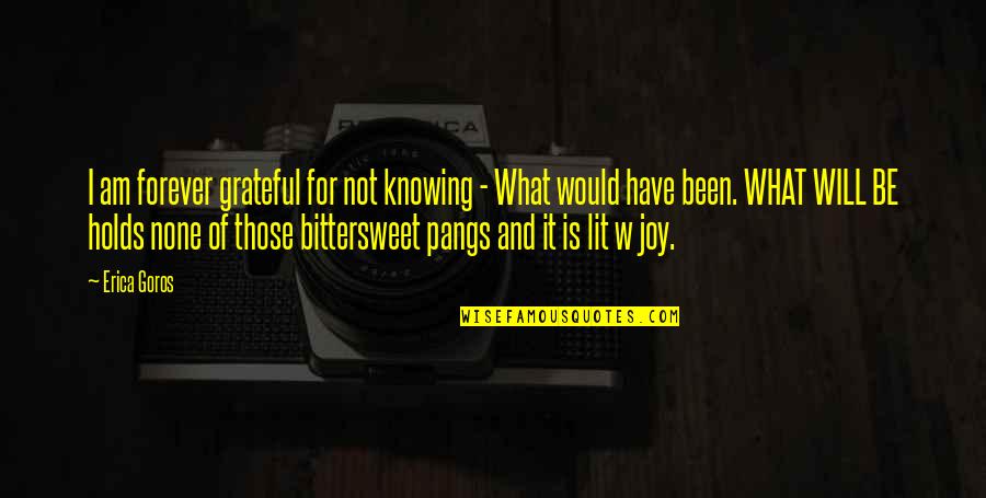 Life Lessons Inspirational Quotes By Erica Goros: I am forever grateful for not knowing - Life Lessons Inspirational Quotes By Erica Goros: I am forever grateful for not knowing -