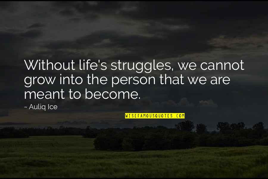 Life Lessons Motivational Quotes By Auliq Ice: Without life's struggles, we cannot grow into the