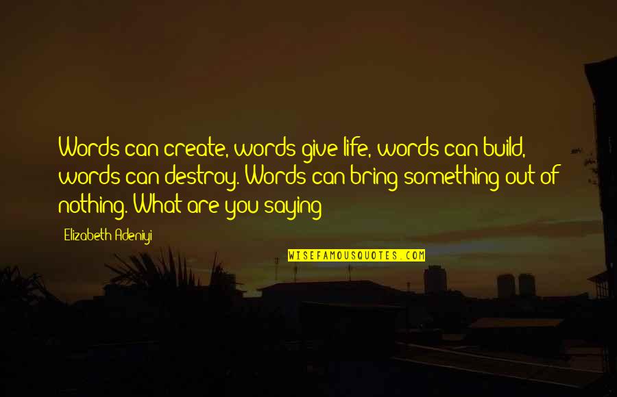 Life Lessons Motivational Quotes By Elizabeth Adeniyi: Words can create, words give life, words can Life Lessons Motivational Quotes By Elizabeth Adeniyi: Words can create, words give life, words can