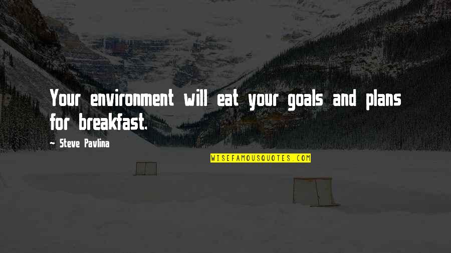 Life Lessons Motivational Quotes By Steve Pavlina: Your environment will eat your goals and plans Life Lessons Motivational Quotes By Steve Pavlina: Your environment will eat your goals and plans