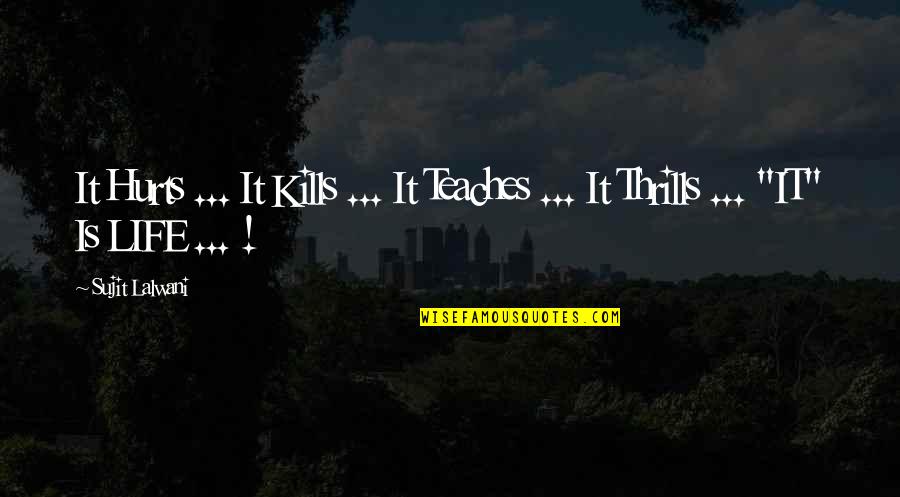 Life Lessons Motivational Quotes By Sujit Lalwani: It Hurts ... It Kills ... It Teaches