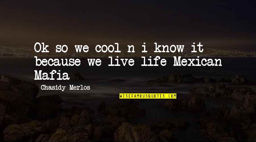 Life Live It Quotes By Chasidy Merlos: Ok so we cool n i know it