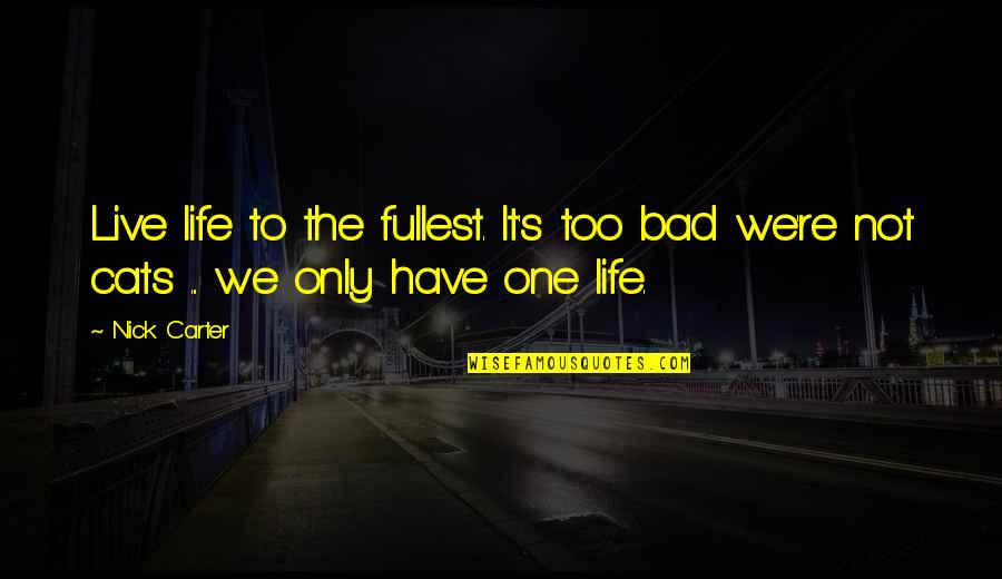 Life Live Life To The Fullest Quotes By Nick Carter: Live life to the fullest. It's too bad